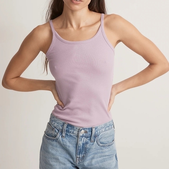 Madewell Supima® Rib '90s Tank in Vibrant Lilac size Small NWT NJ771 - Picture 2 of 13